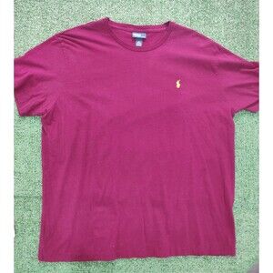 Polo Ralph Lauren Shirt Medium Burgundy Men Pony Short Sleeve Tee Used #37